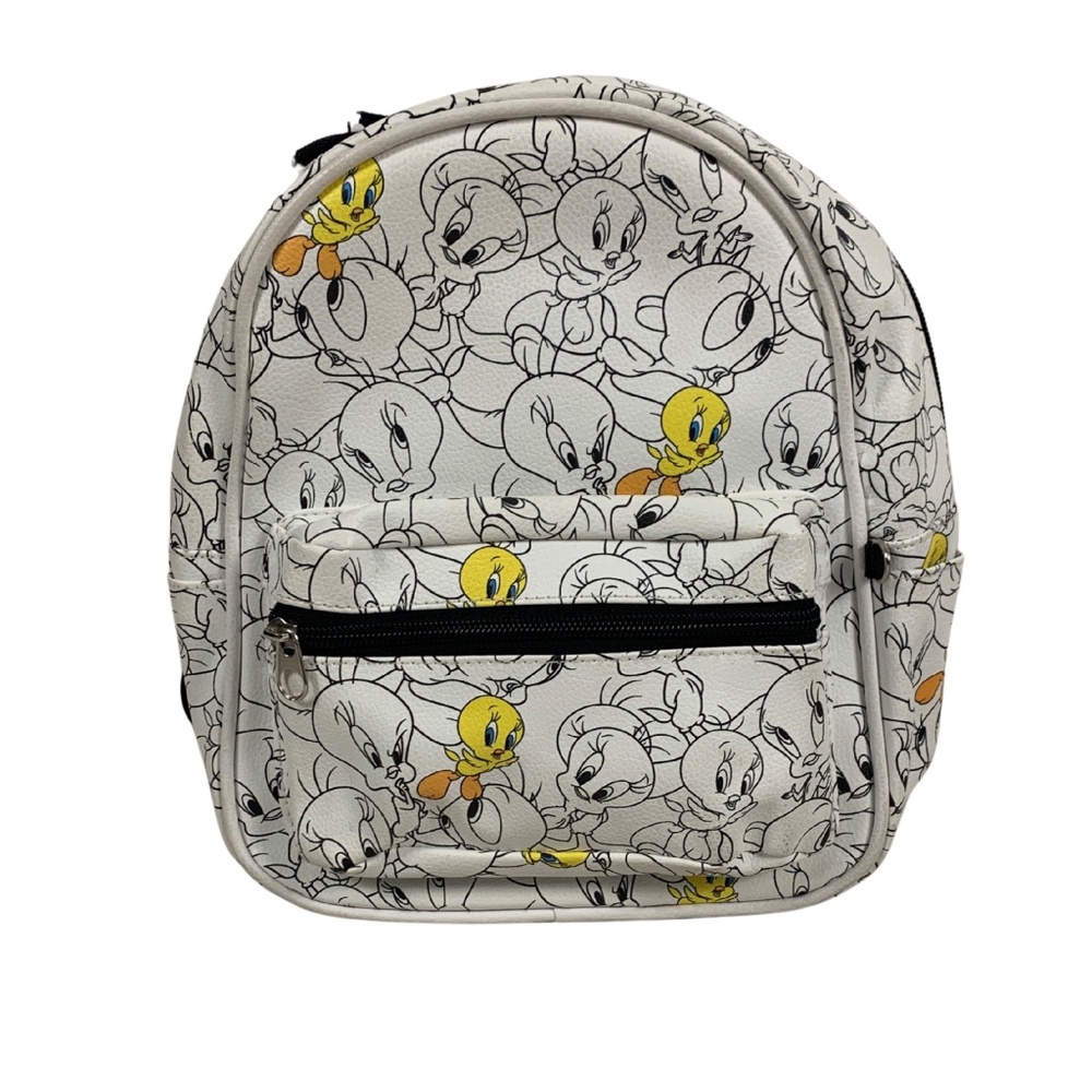 Tweety and Friends White Faux Leather Mini Backpack Nostalgic 90s Mini Bag Y2K